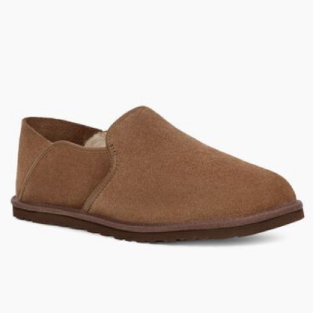 UGG Chestnut Brown Cooke Leather Loafer Slippers Moccasins - Men’s Size 9
